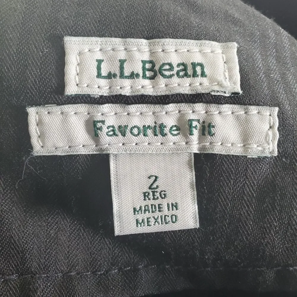 sz 2 L.L. Bean Favorite Fit Black Jeans Denim Women's Stretch 27x30 Beanflex